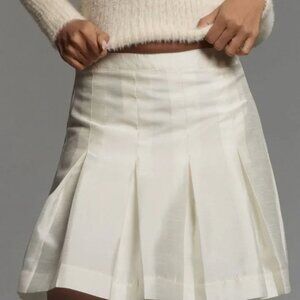New with Tags - Maeve Anthropologie Pleated Taffeta Preppy Mini Skirt, Size 6